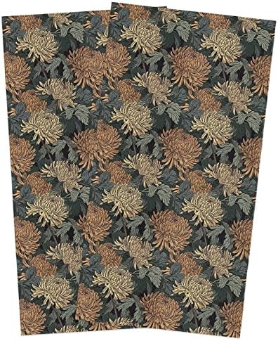 ZOE GARDEN Dahlia Flower Dish Towels 2-Pack 18x28 Country Kitchen Linens