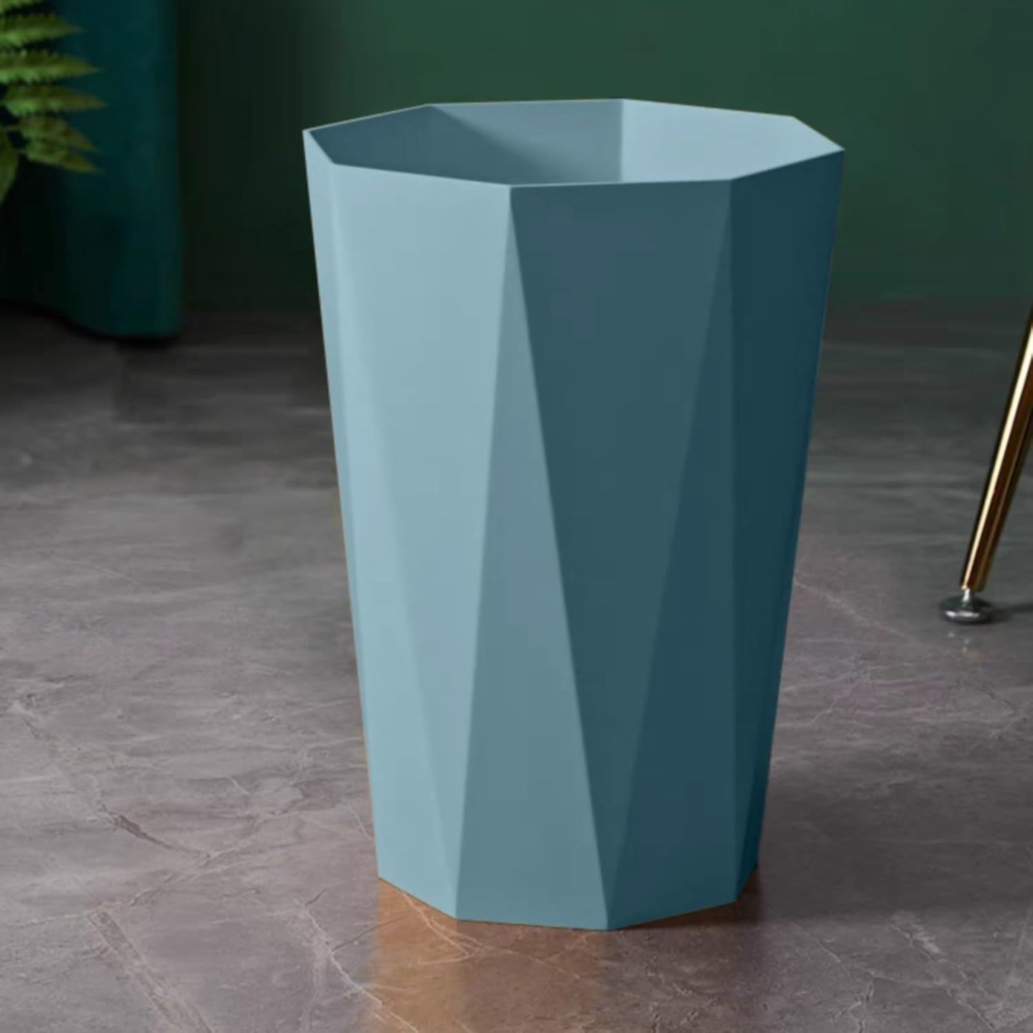 Polygon Small Trash Can - Blue Office Bathroom Use