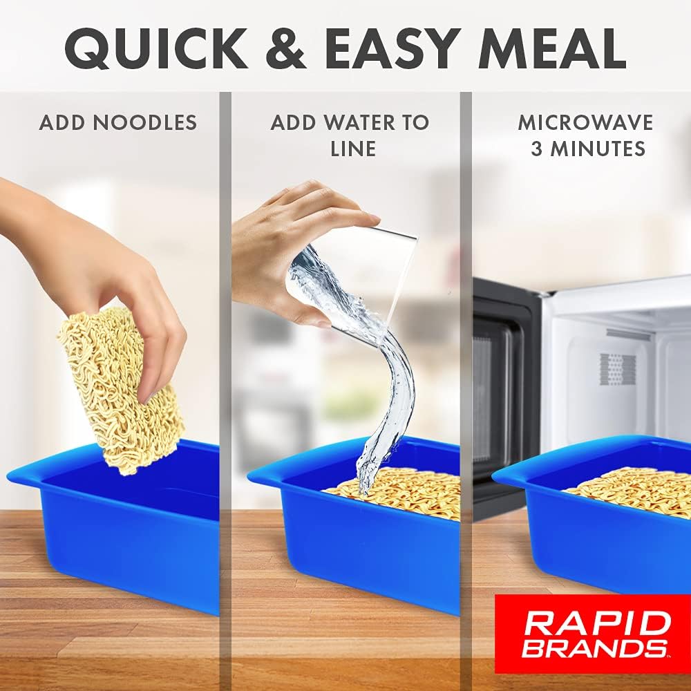 Rapid Ramen Cooker - Microwavable BPA Free Bright Red