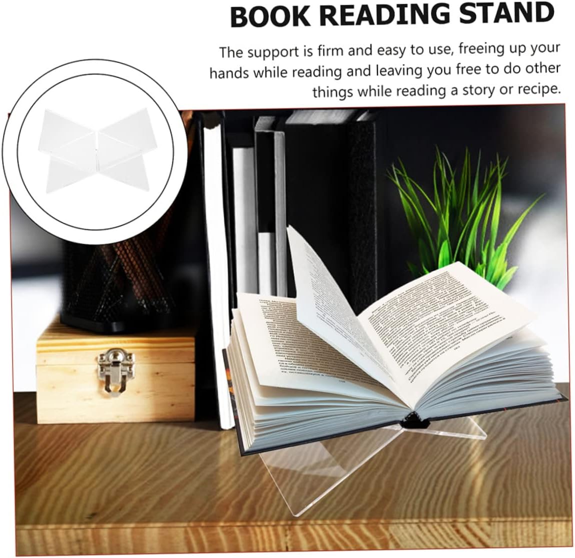 SHOWERORO Acrylic X-Shape Book Stand