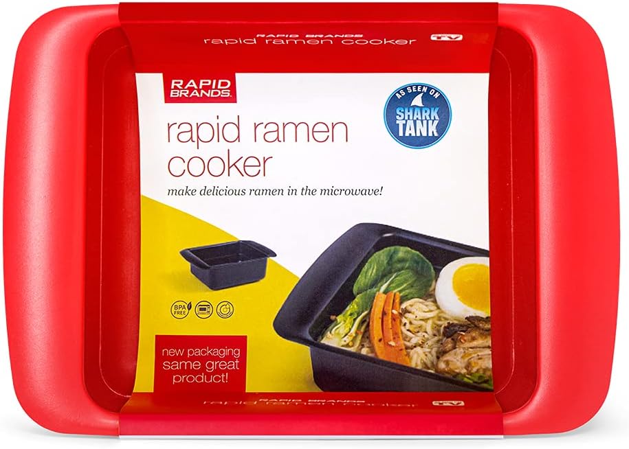 Rapid Ramen Cooker - Microwavable BPA Free Bright Red