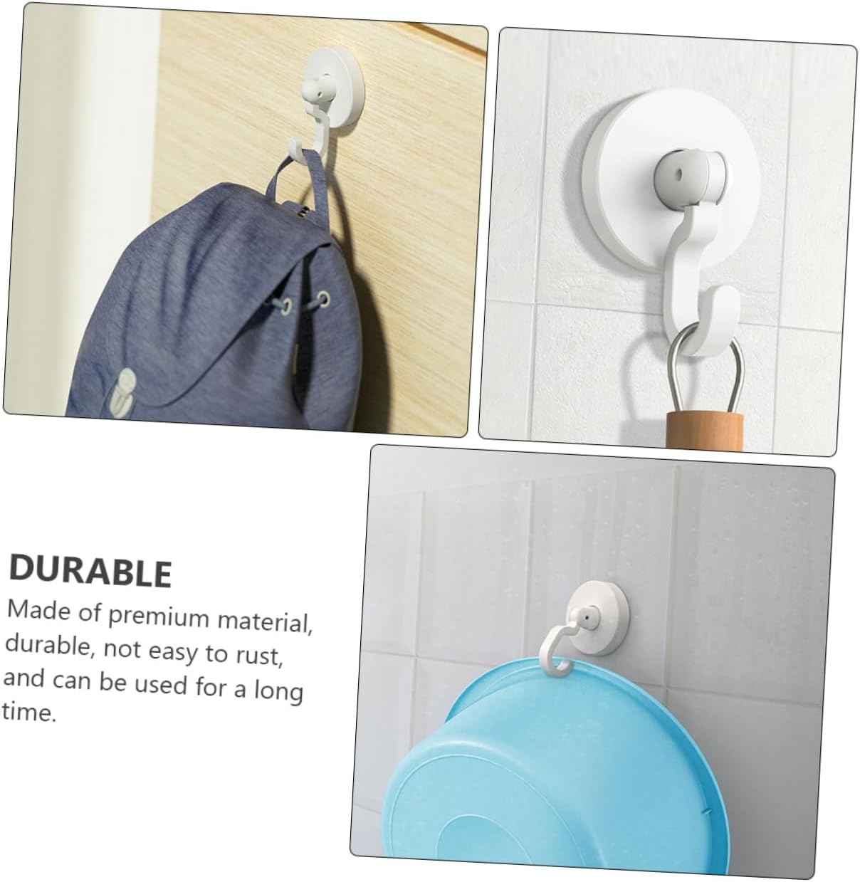 3Pcs Self Adhesive Door Hooks for Bathroom Kitchen and More