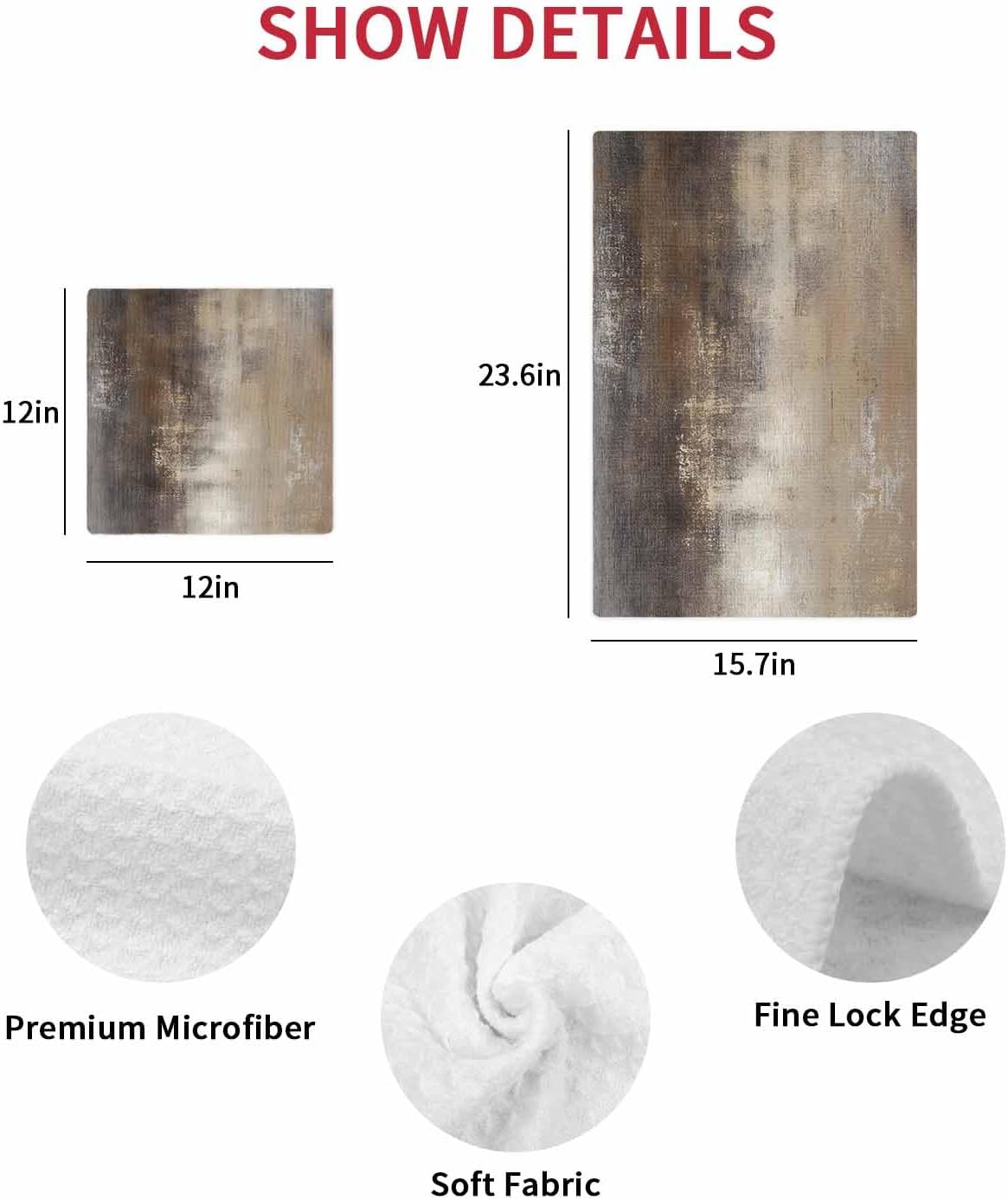 Falaniique Brown Abstract Waffle Towel Set of 4