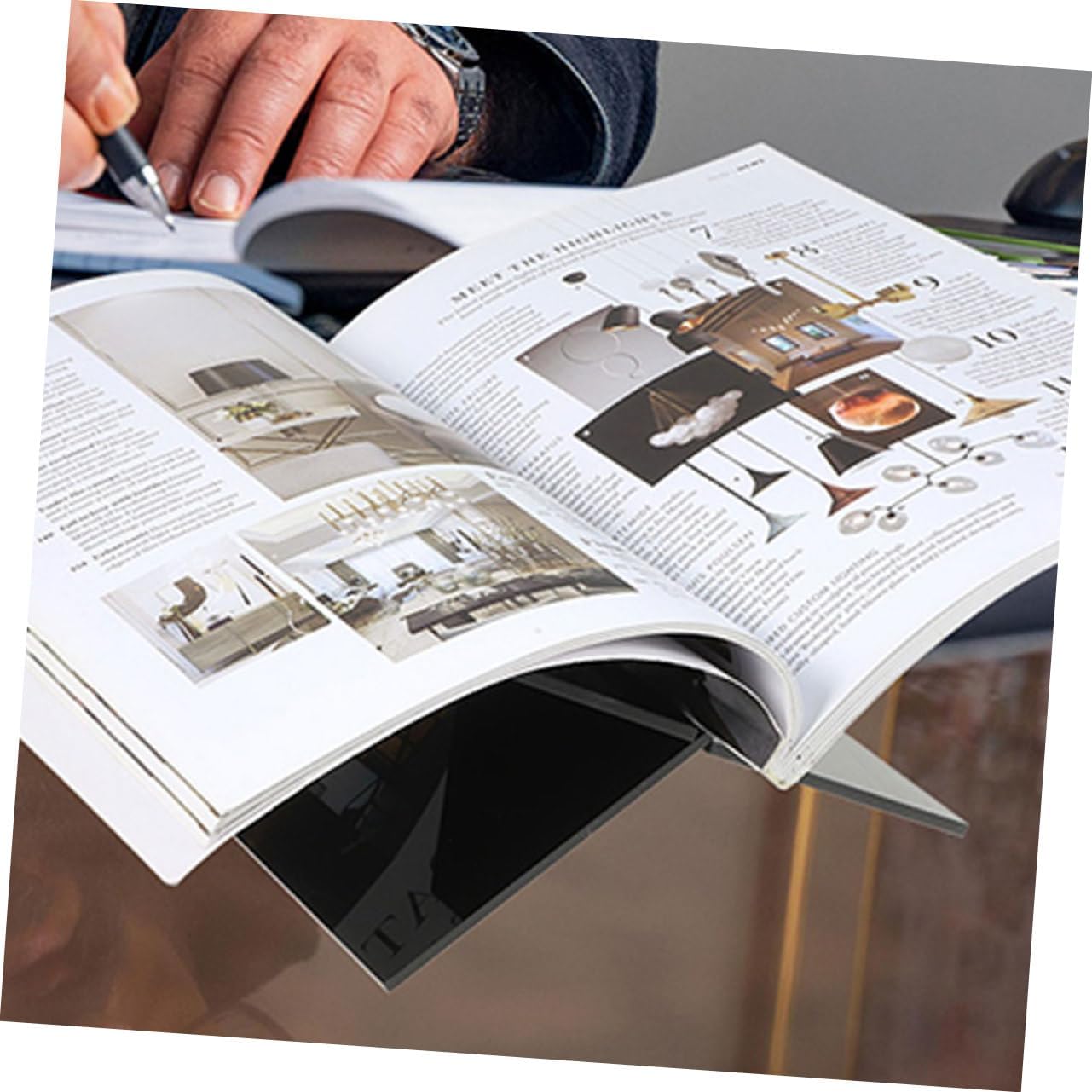 CORHAD Acrylic Book Display Stand for Reading and Kitchen Use
