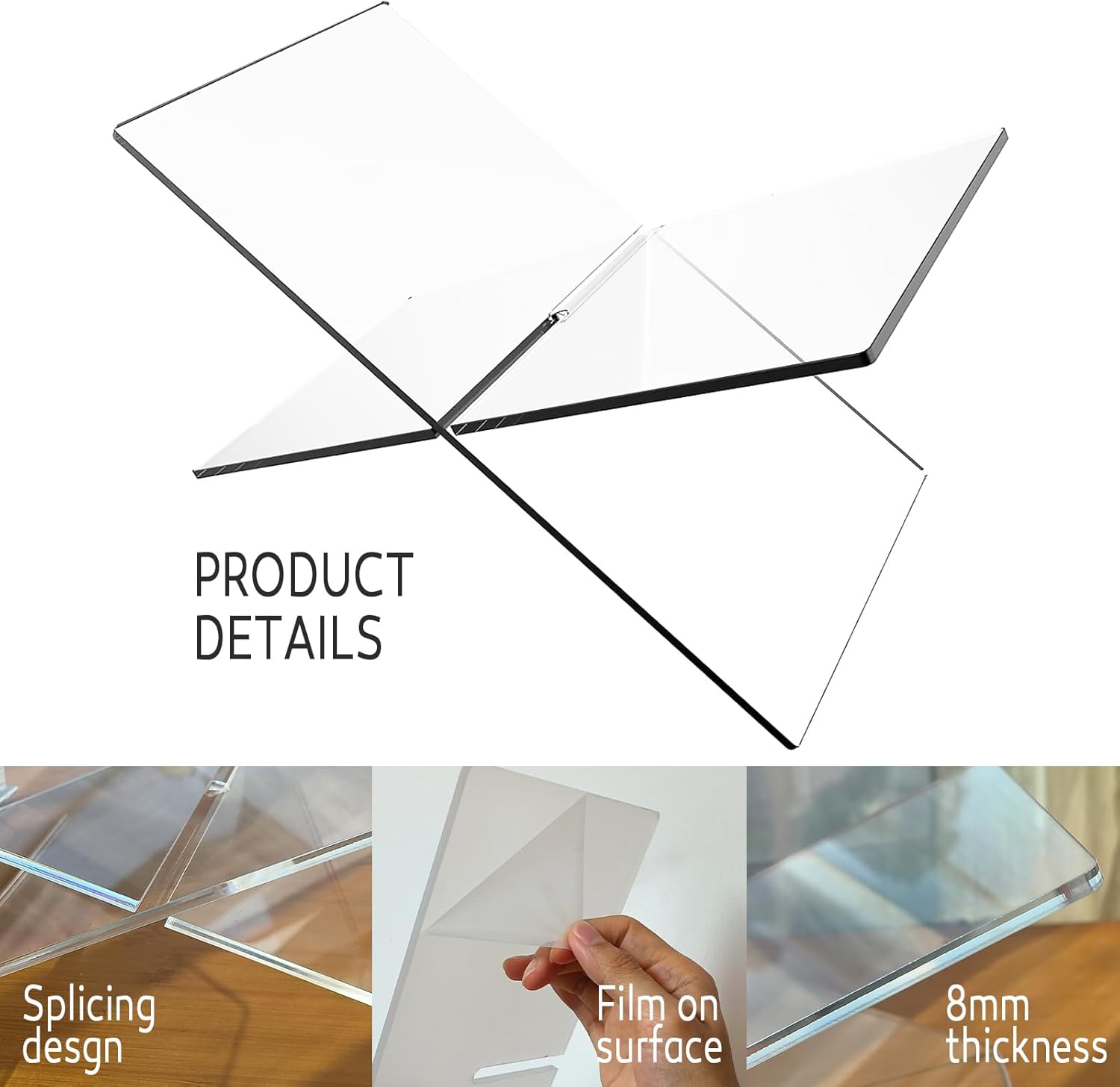 Fincoly Acrylic Book Stand for Kitchen Counter and Coffee Table