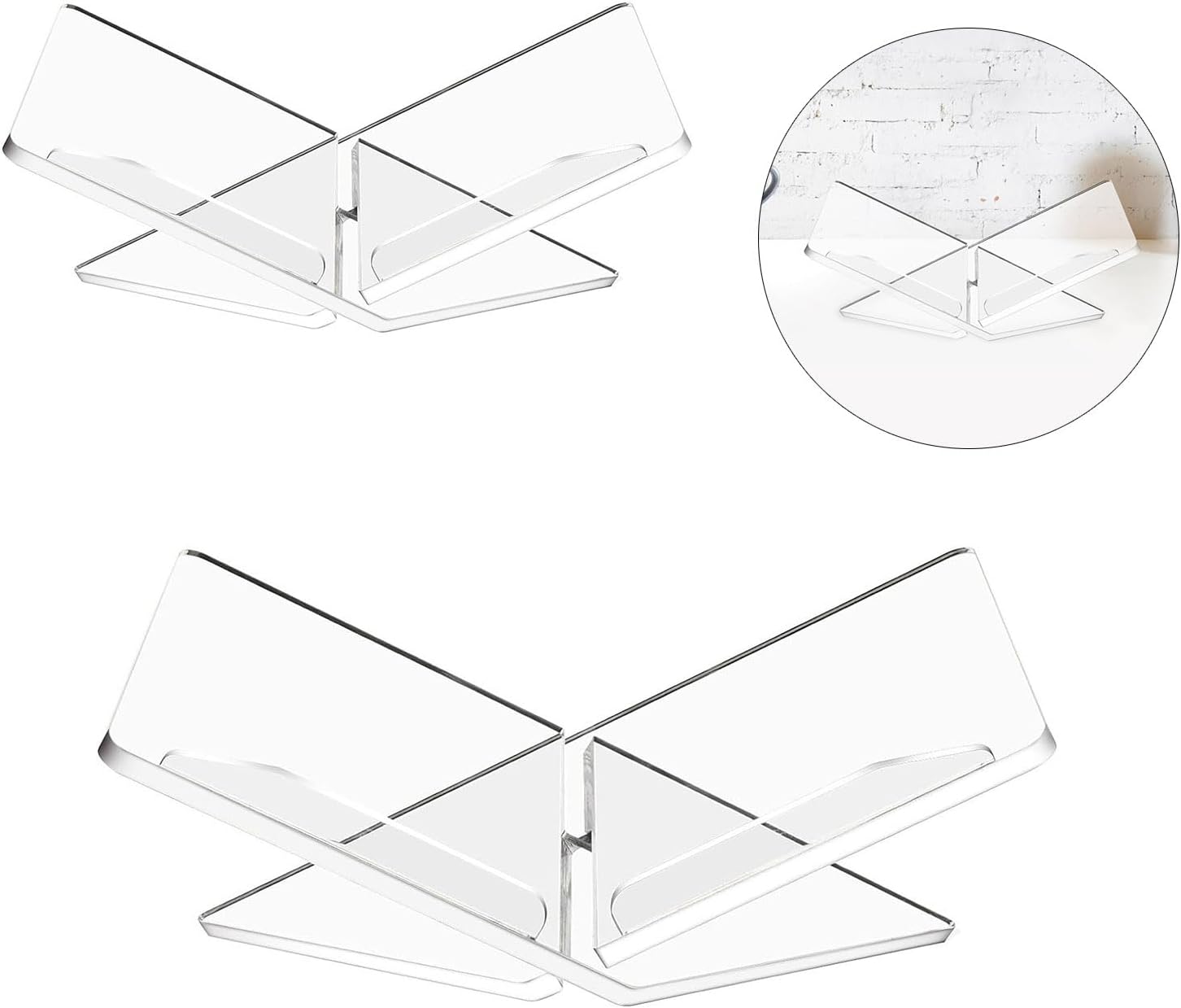 WBANGIAO Clear Acrylic Book Stand for Reading and Display