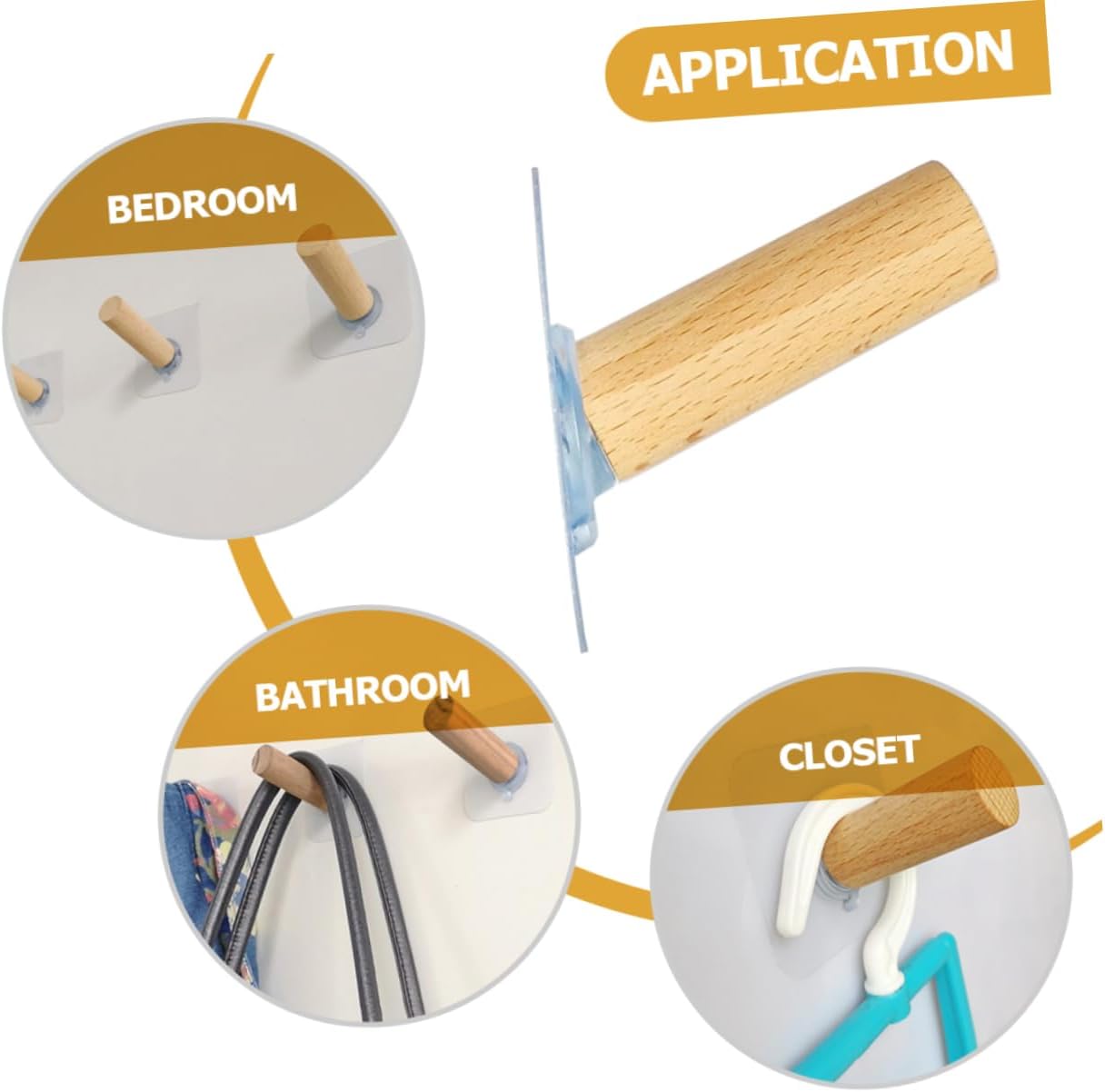 4Pcs Traceless Adhesive Wall Hooks for Hats and Coats