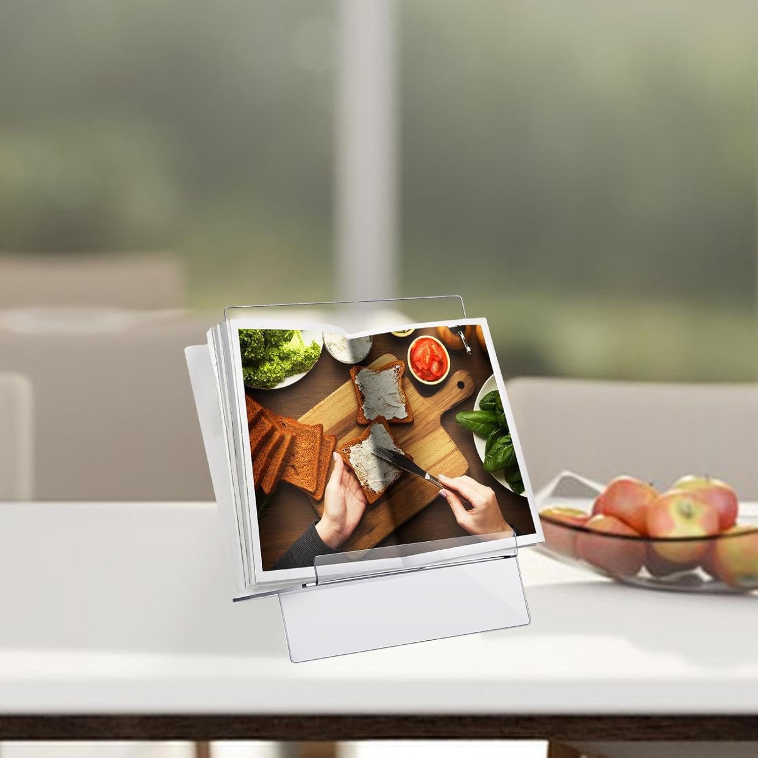 Acrylic Cookbook Holder for Kitchen Counter Clear and Adjustable