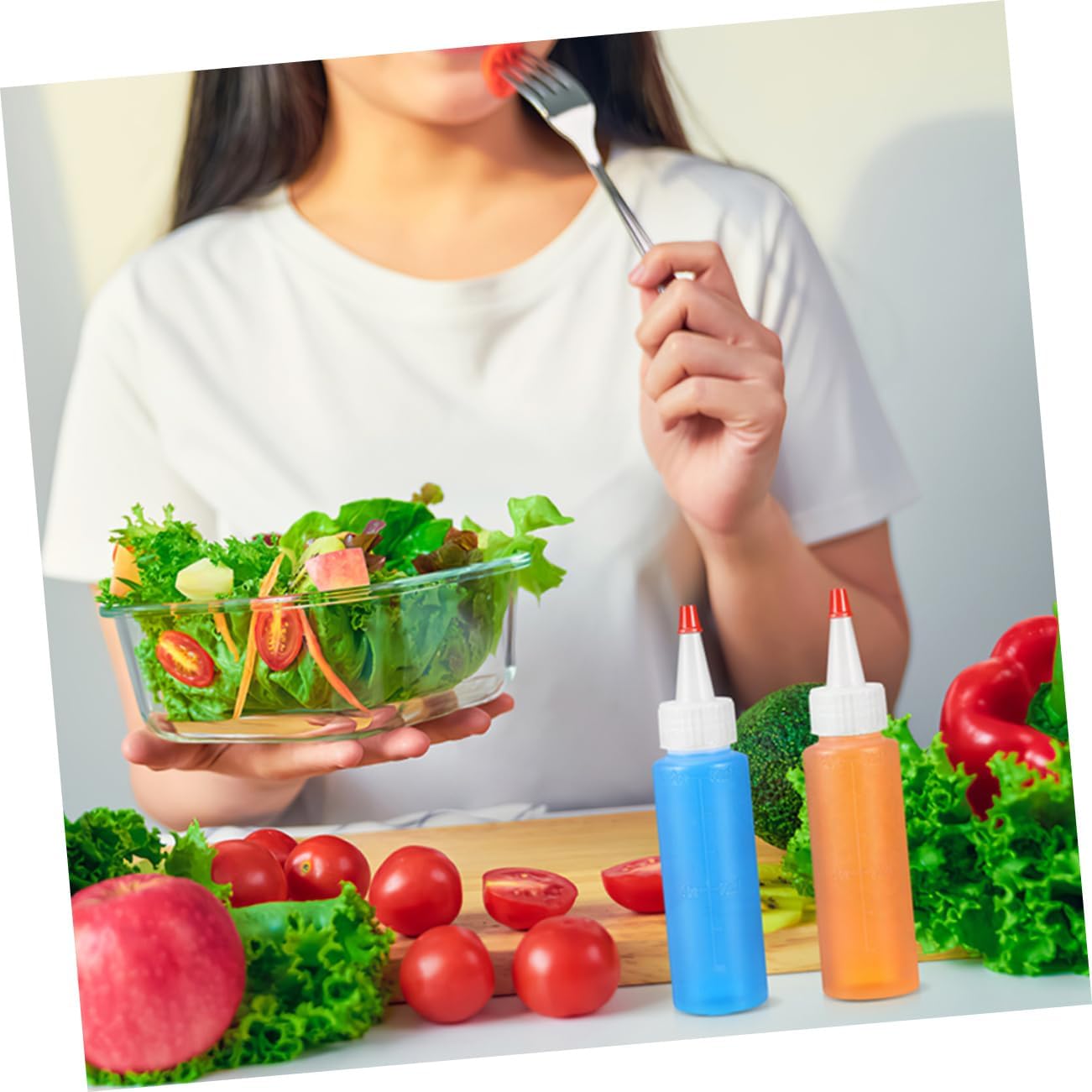 VOSAREA 15PCS Mini Condiment Squeeze Bottles