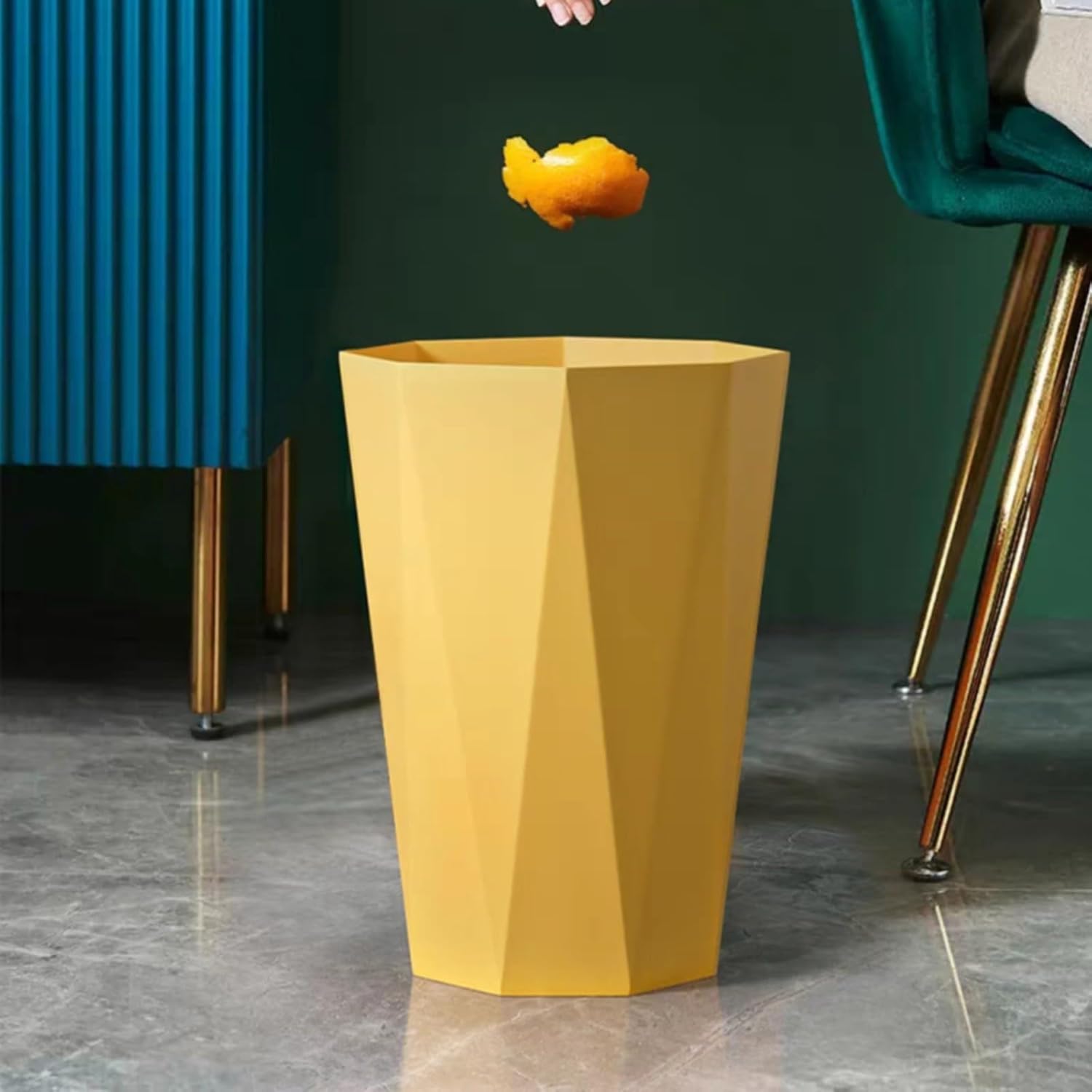 Polygon Small Trash Can - Yellow