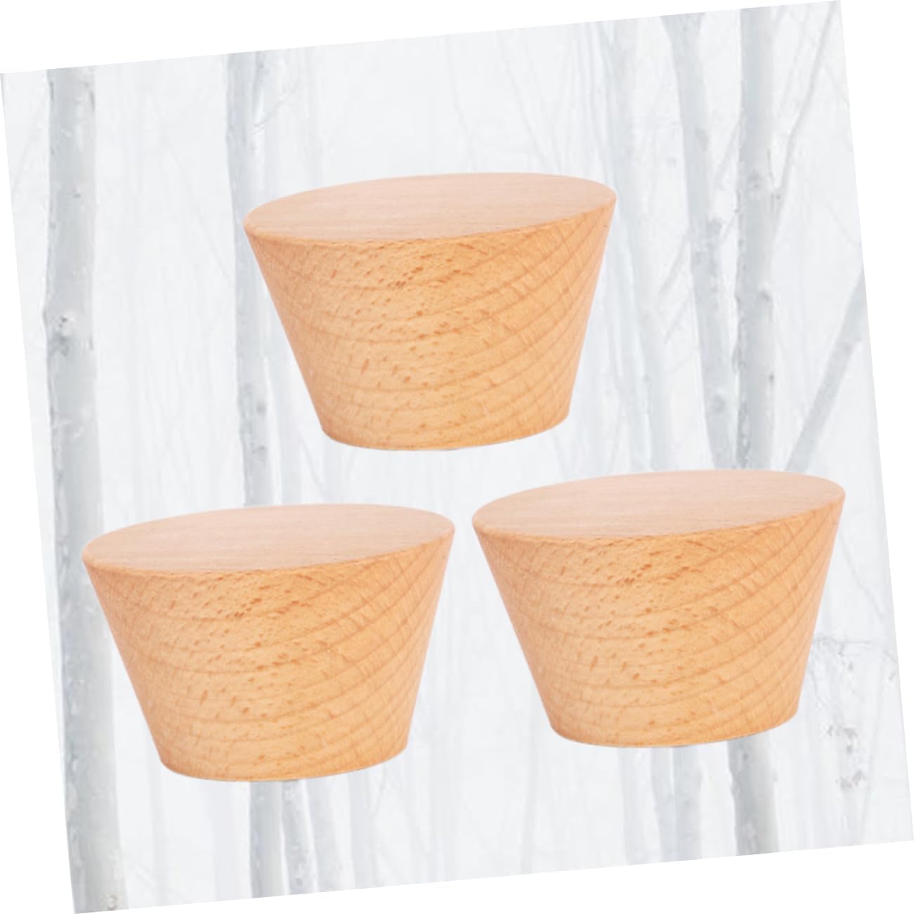 Happyyami 3Pcs Beech Wooden Wall Hooks