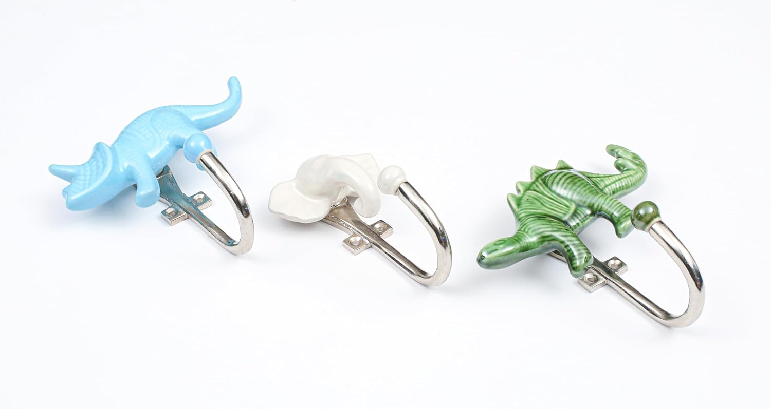 Alpha Living Home - Ceramic Wall Hooks Set of 3 Animal Shaped