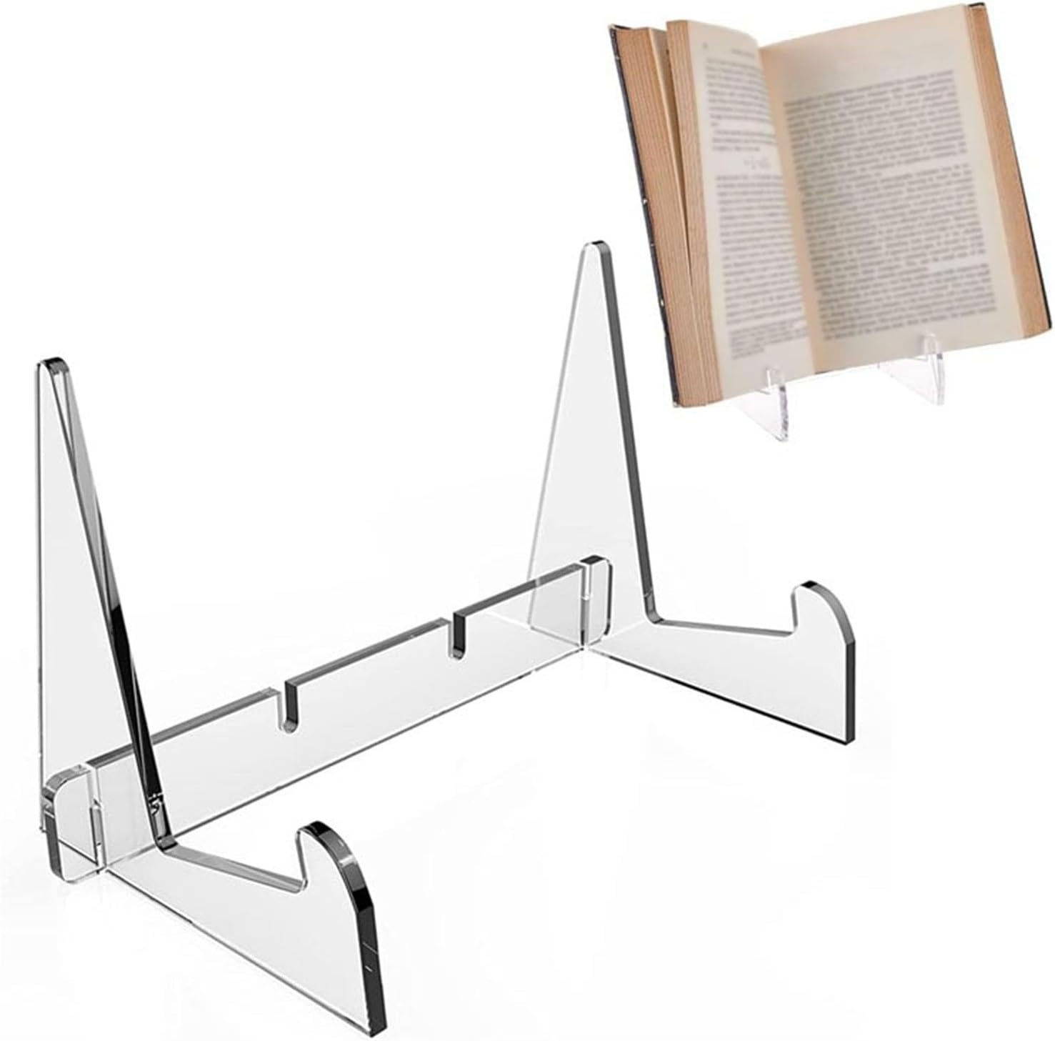 Adjustable Acrylic Book Stand with Support Shelves