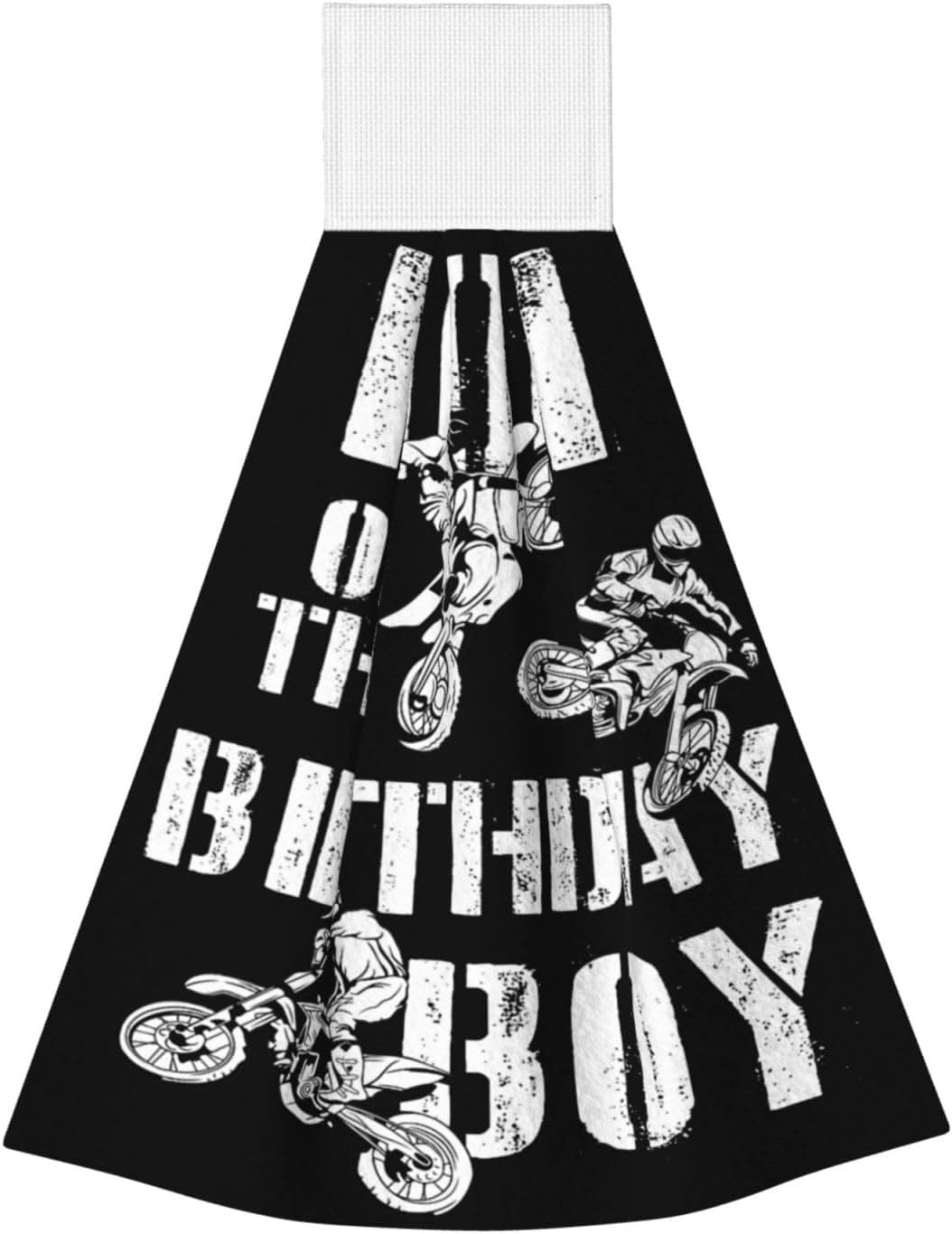 Birthday Boy Motocross Dirt Bikes Dish Cloths with Hook Loop