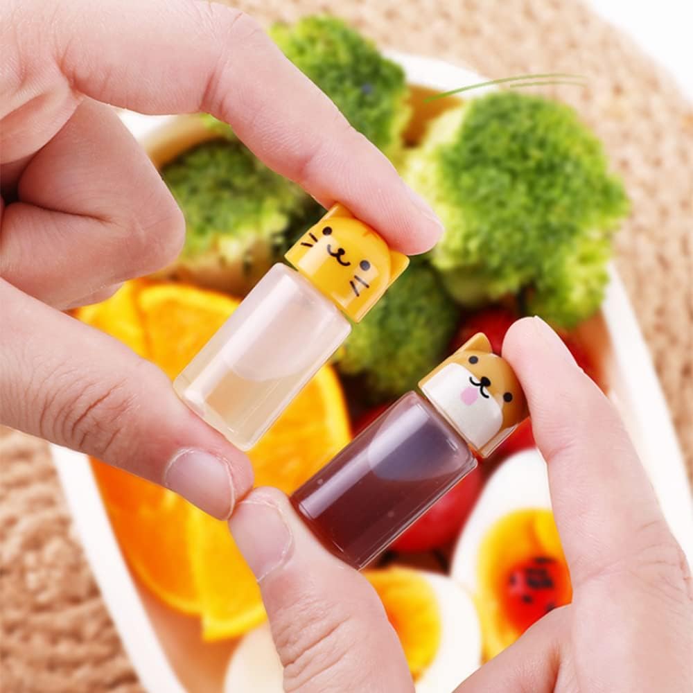 SagaSave Mini Condiment Squeeze Bottles Cute Cat Dog Shaped Set