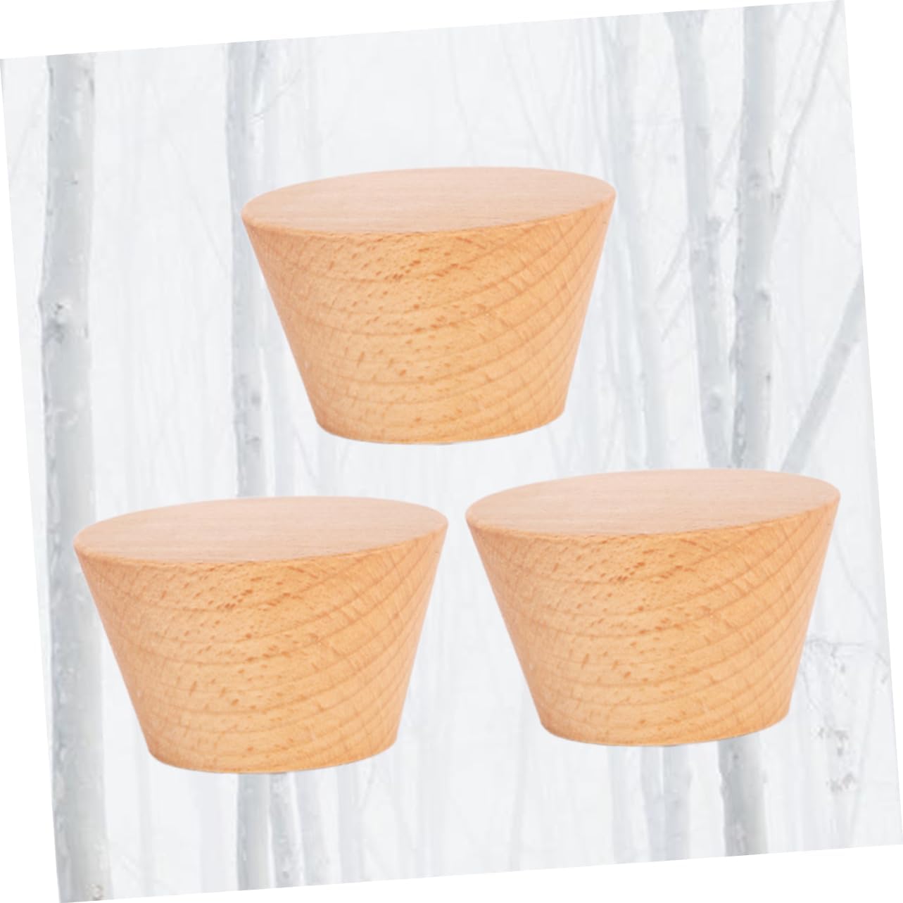 3pcs Beech Wooden Hooks Multifunctional Wall Organizer