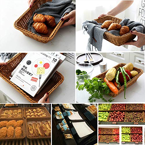Teng Lang 16 Wicker Bread Baskets 2 PACKS Brown