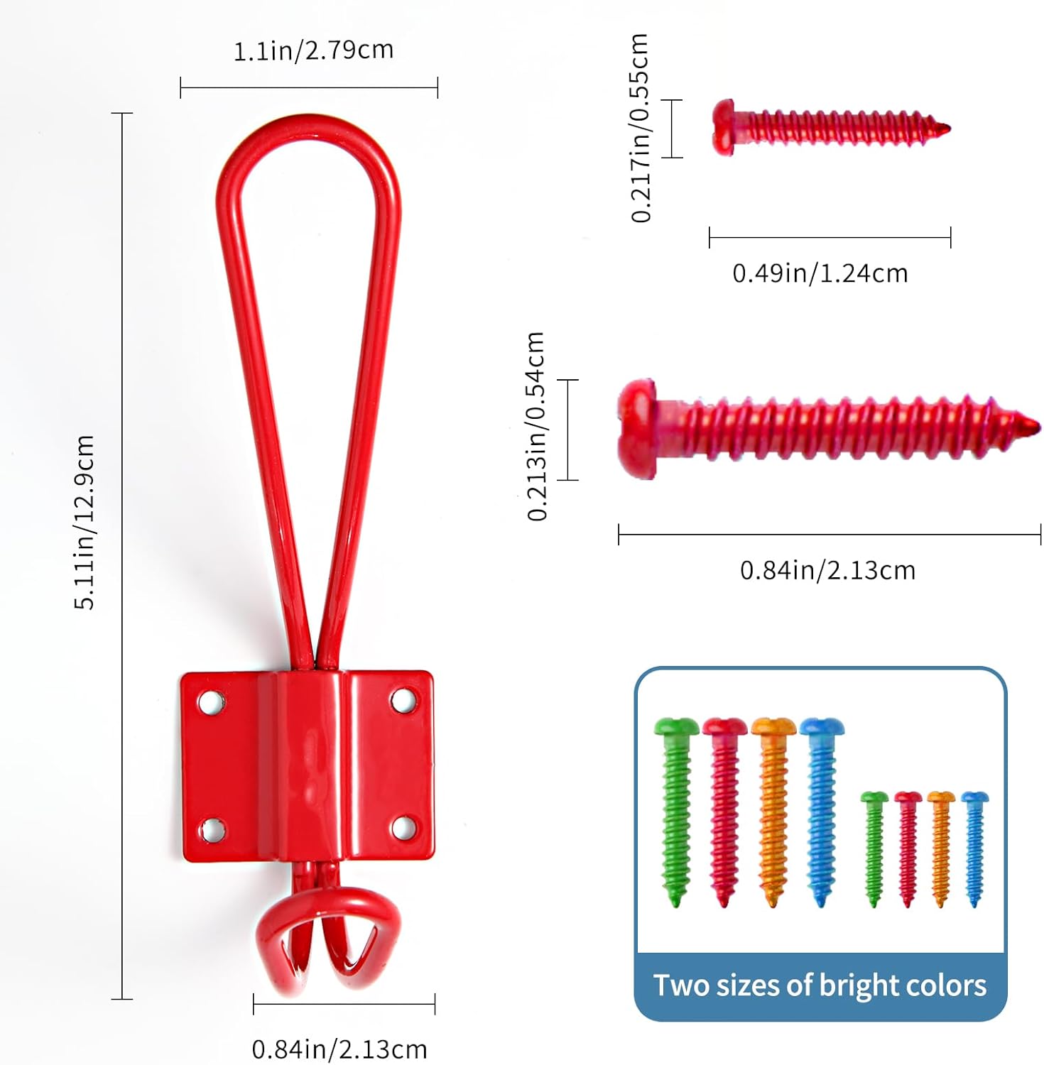 Kids Wall Hooks Set of 8 - Double Hooks for Kids