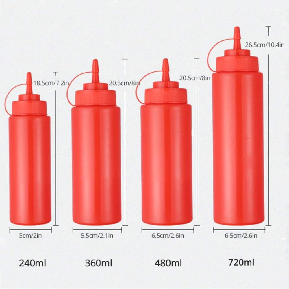 DCMINI 3-Pack Squeeze Bottles BPA Free Reusable Dishwasher Safe