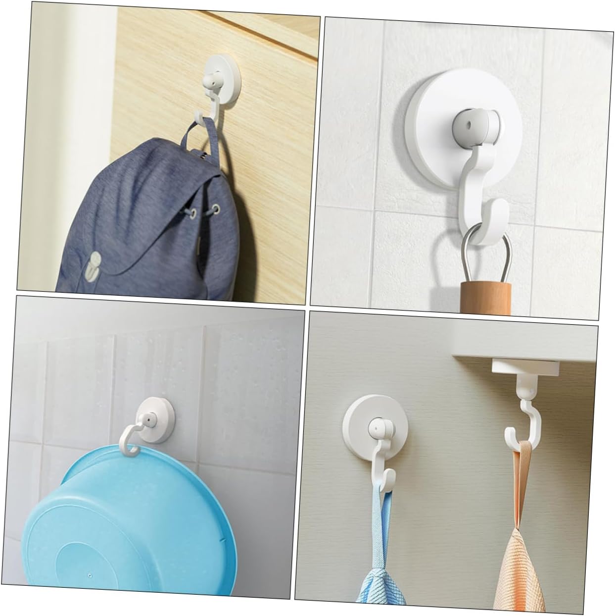 Cabilock 3Pcs Adhesive Door Hooks for Bathroom Kitchen 1