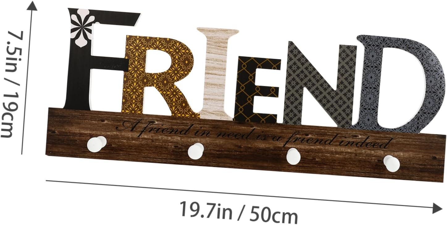 PRETYZOOM 1pc Wooden Wall Storage Hook for Coats Hats Keys