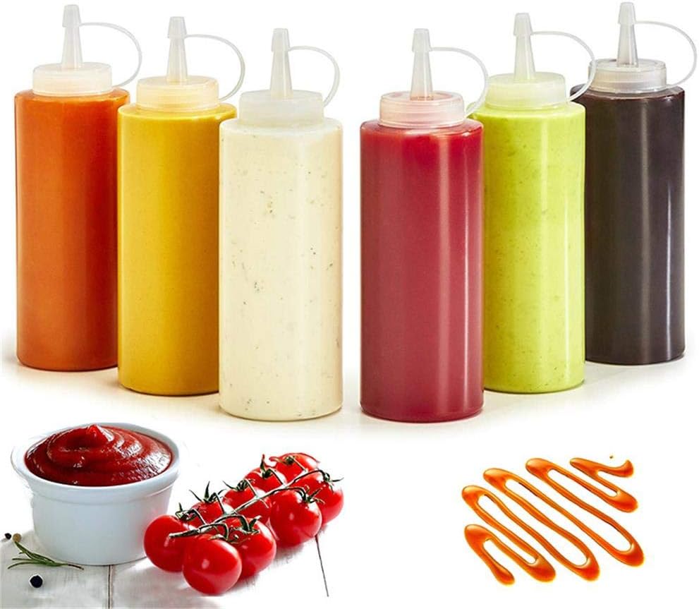 DCMINI 3-Pack Squeeze Bottles BPA Free Reusable Dishwasher Safe