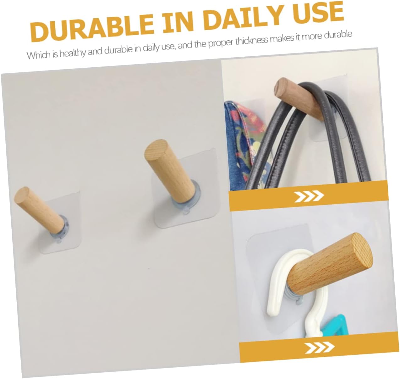 4Pcs Traceless Adhesive Wall Hooks for Hats and Coats