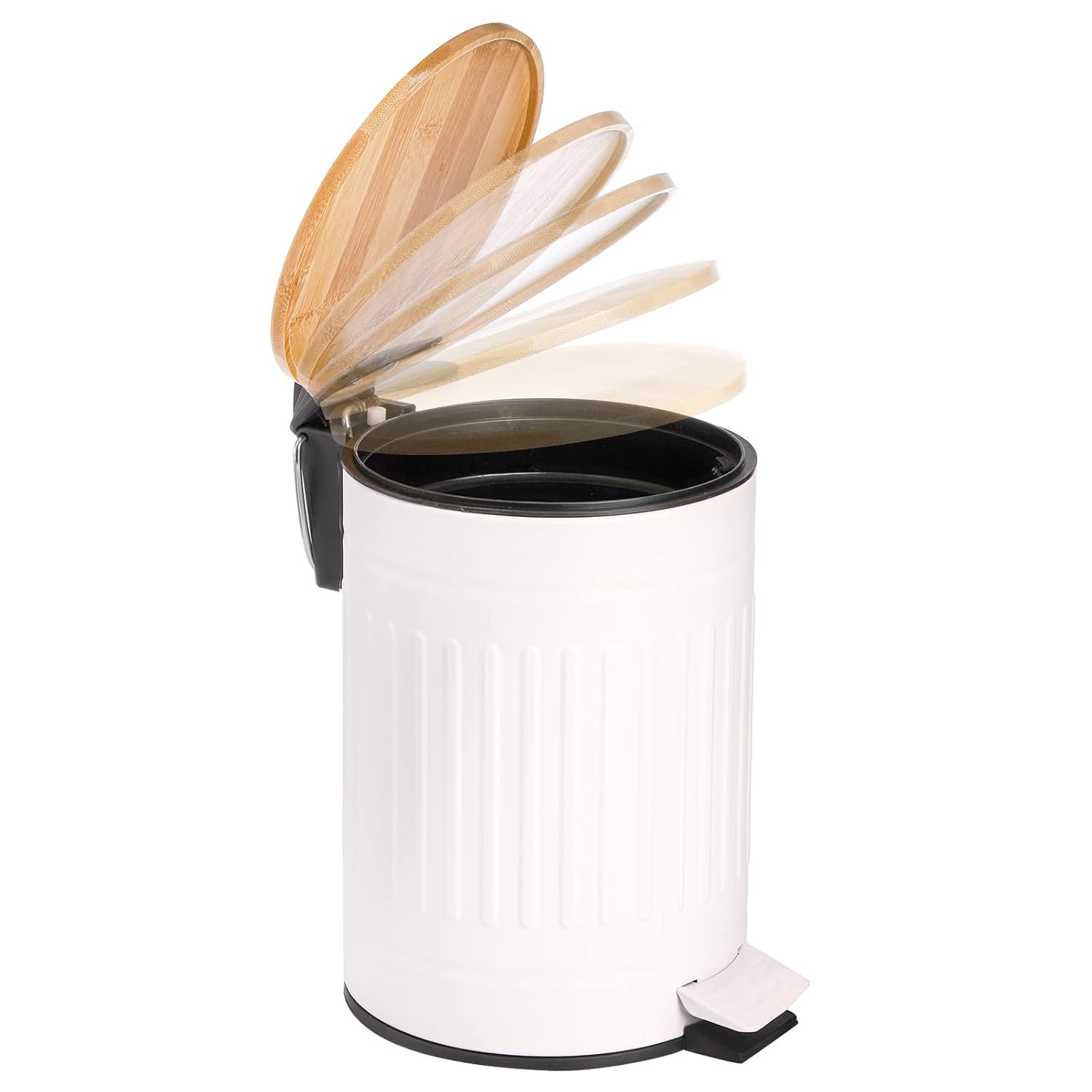 AVLA 2 Liter Step Trash Can with Bamboo Lid