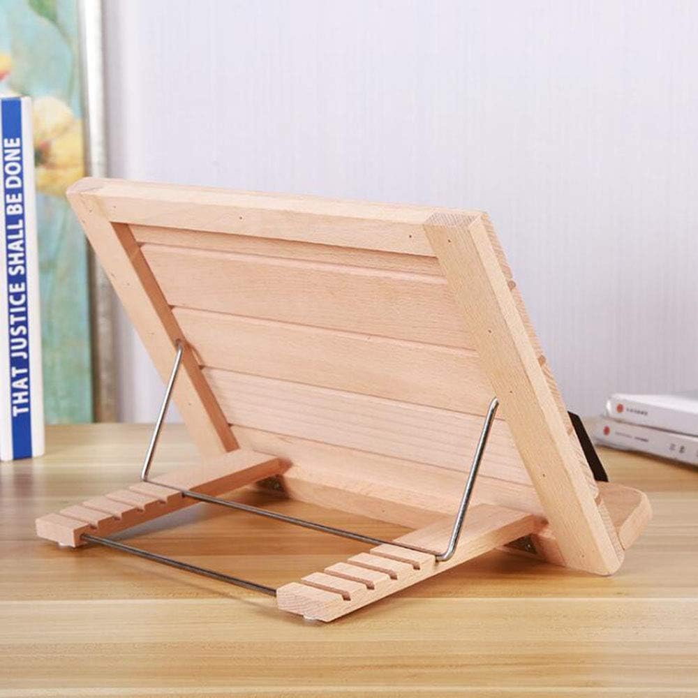 Adjustable Wood Book Stand for Reading and Cooking
