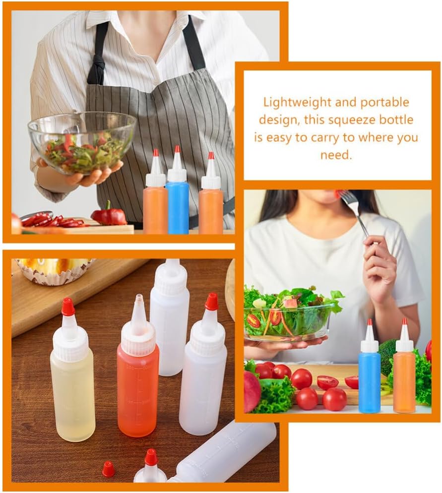 Luxshiny 15PCS Clear Condiment Squeeze Bottles