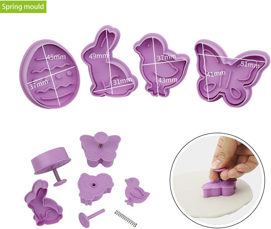 Mrisata Easter Animal Shape Cookie Cutter Set