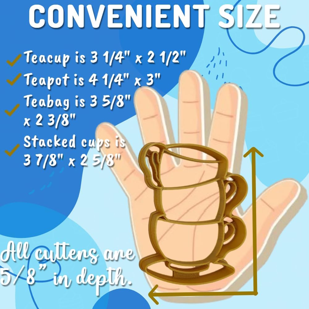 Hearts Treasure 4 Pack Tea Party Cookie Cutters