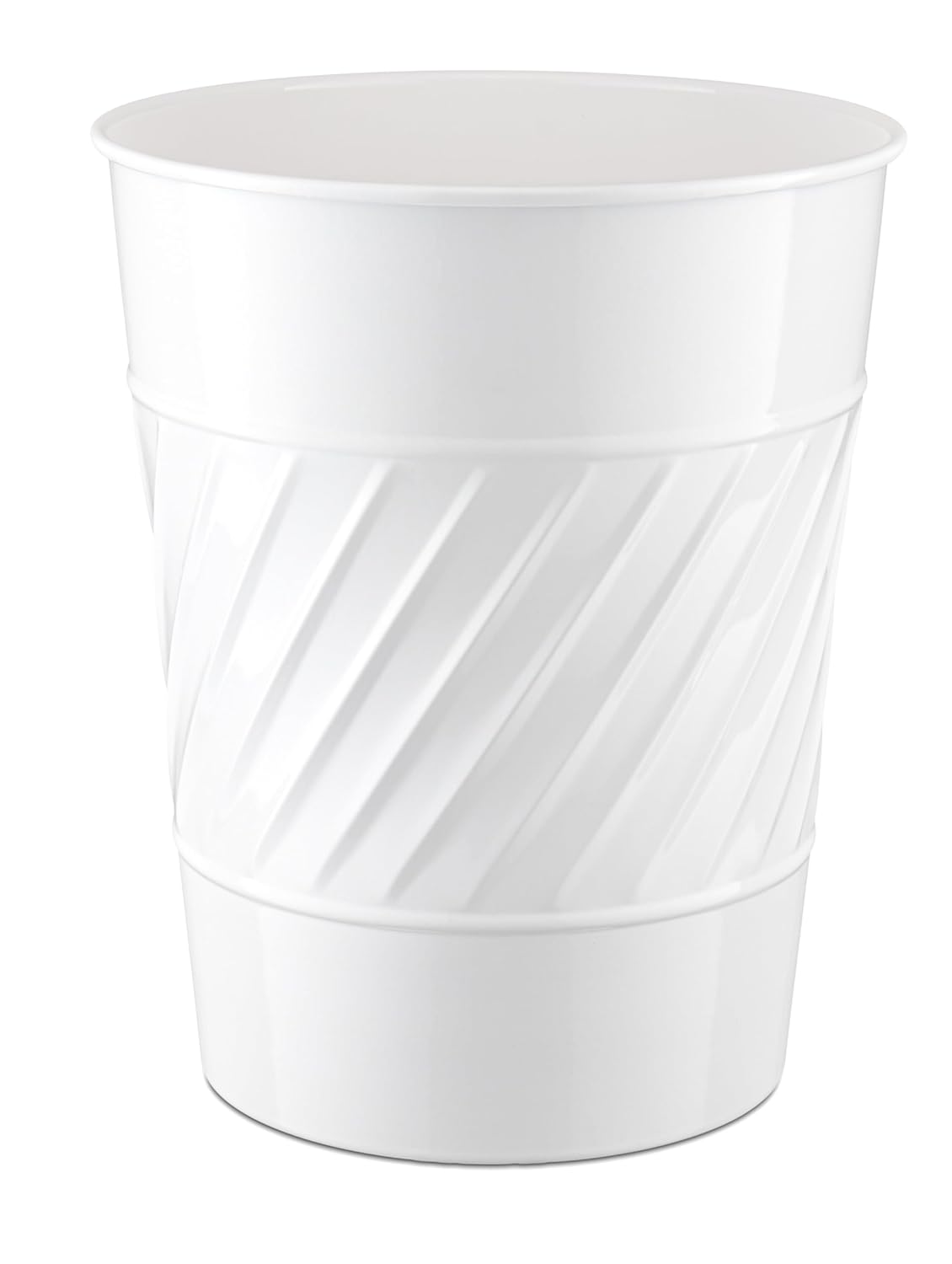 Monarch Abode White Wave Embossed Metal Trash Can 1