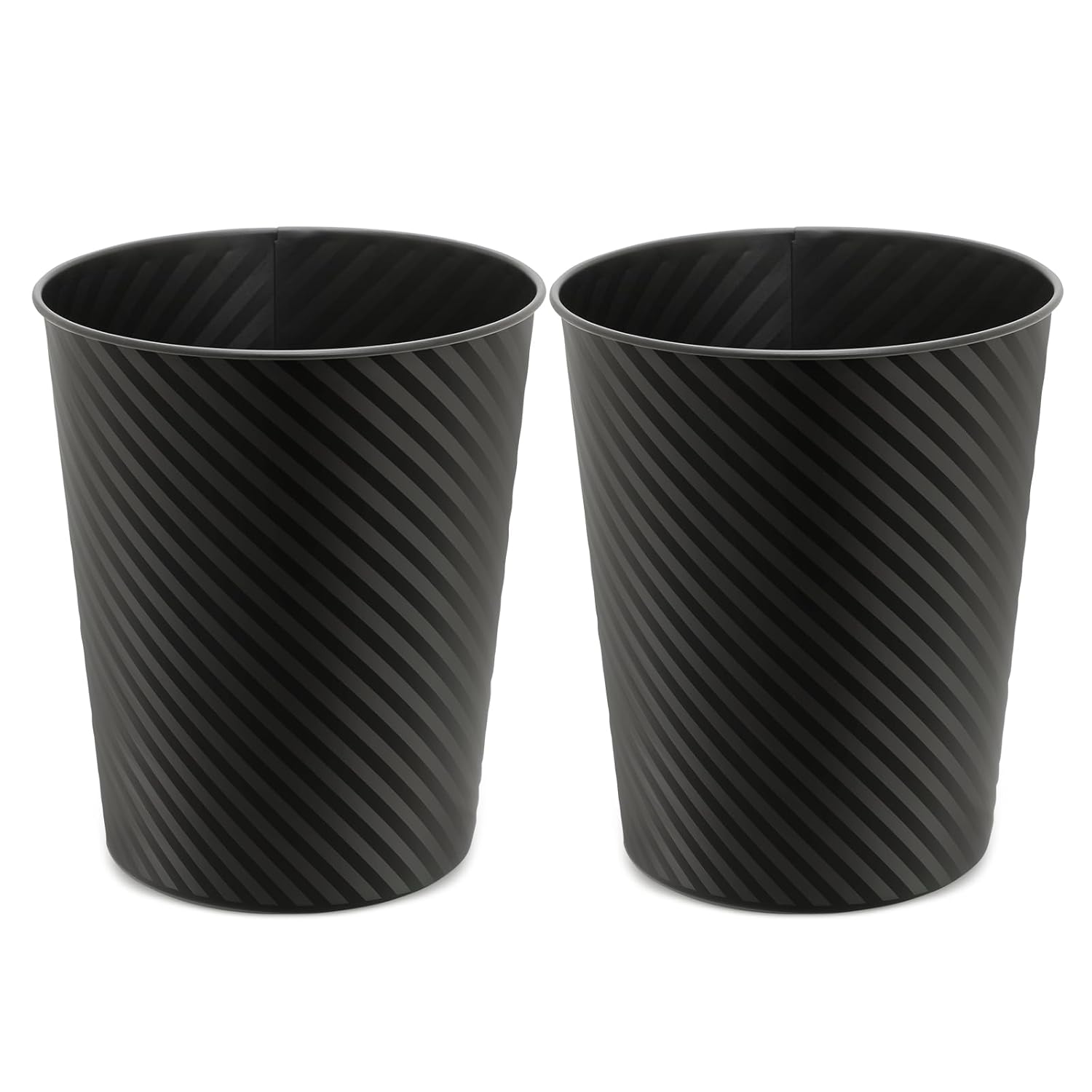 Magshion 13 Gallon Metal Trash Can 2 Pack Black