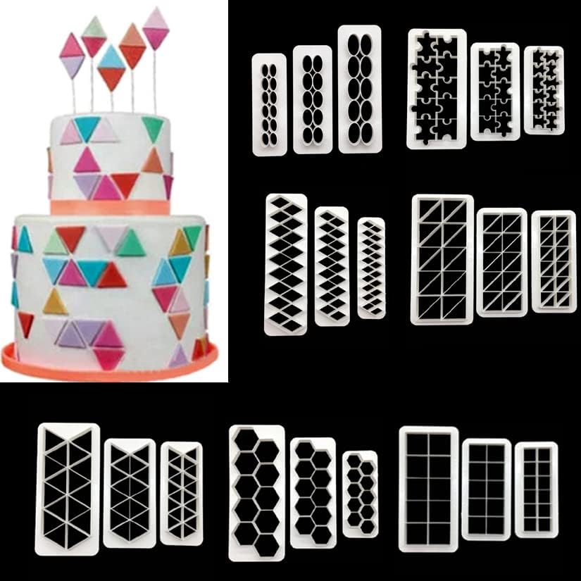 3 Pcs Set Geometric Cake Decorator Cutters