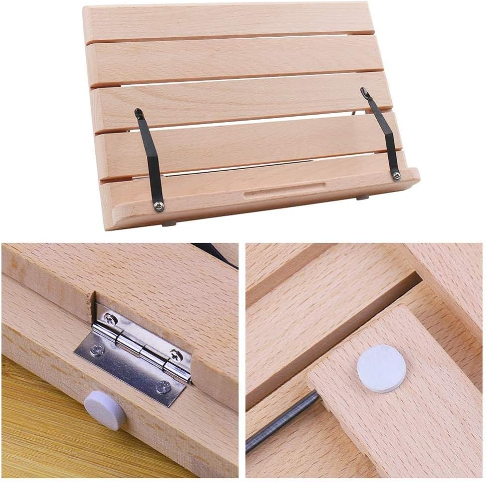 Adjustable Wood Book Stand for Reading and Cooking