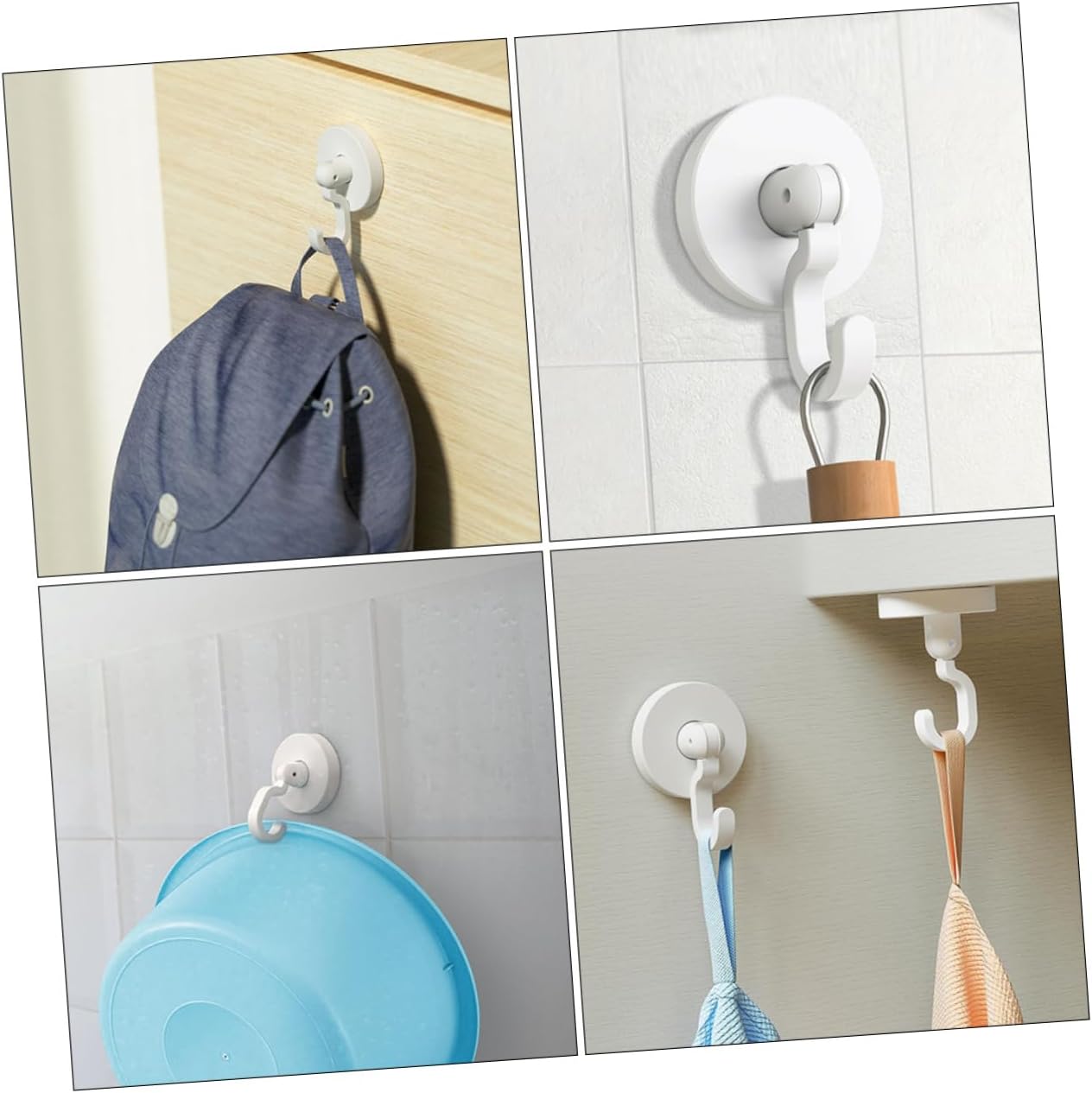 3Pcs Self Adhesive Door Hooks for Bathroom Kitchen and More