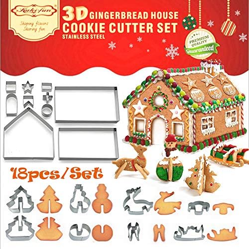 SAKOLLA 18 PCS 3D Stainless Steel Cookie Cutter Set