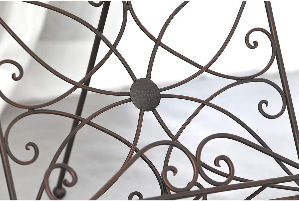 Jemeni Bronze Cookbook Stand with Scrollwork Design