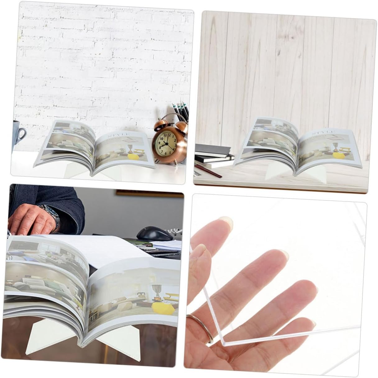 HOOTNEE Acrylic Book Stand for Cookbooks and Magazines
