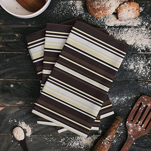 ZOE GARDEN Abstract Brown Kitchen Towels 4-Pack 18x28 Quick Drying Cleaning Cloths