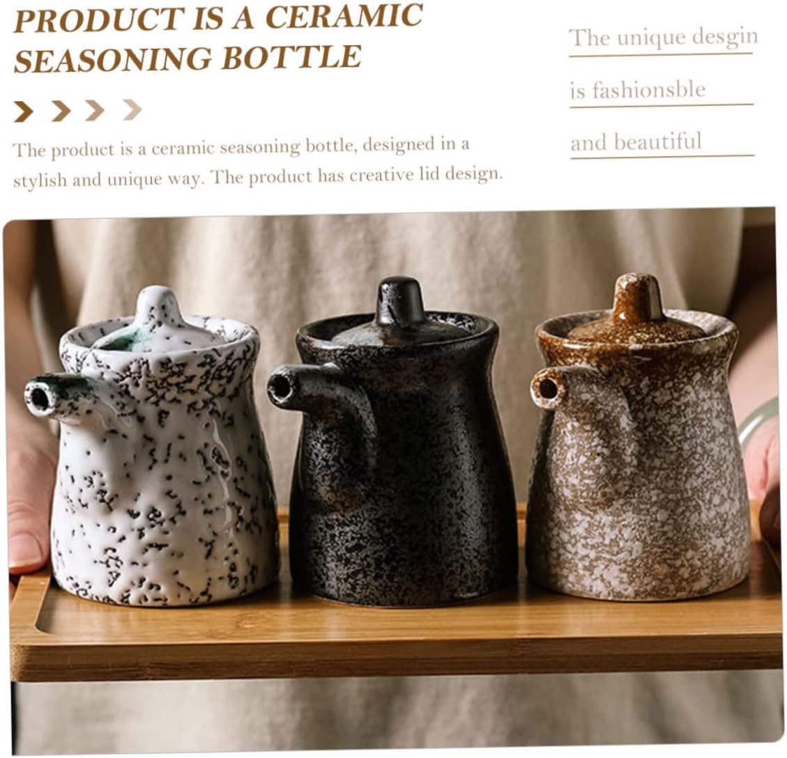 Zerodeko Ceramic Sauce Dispenser with Lid