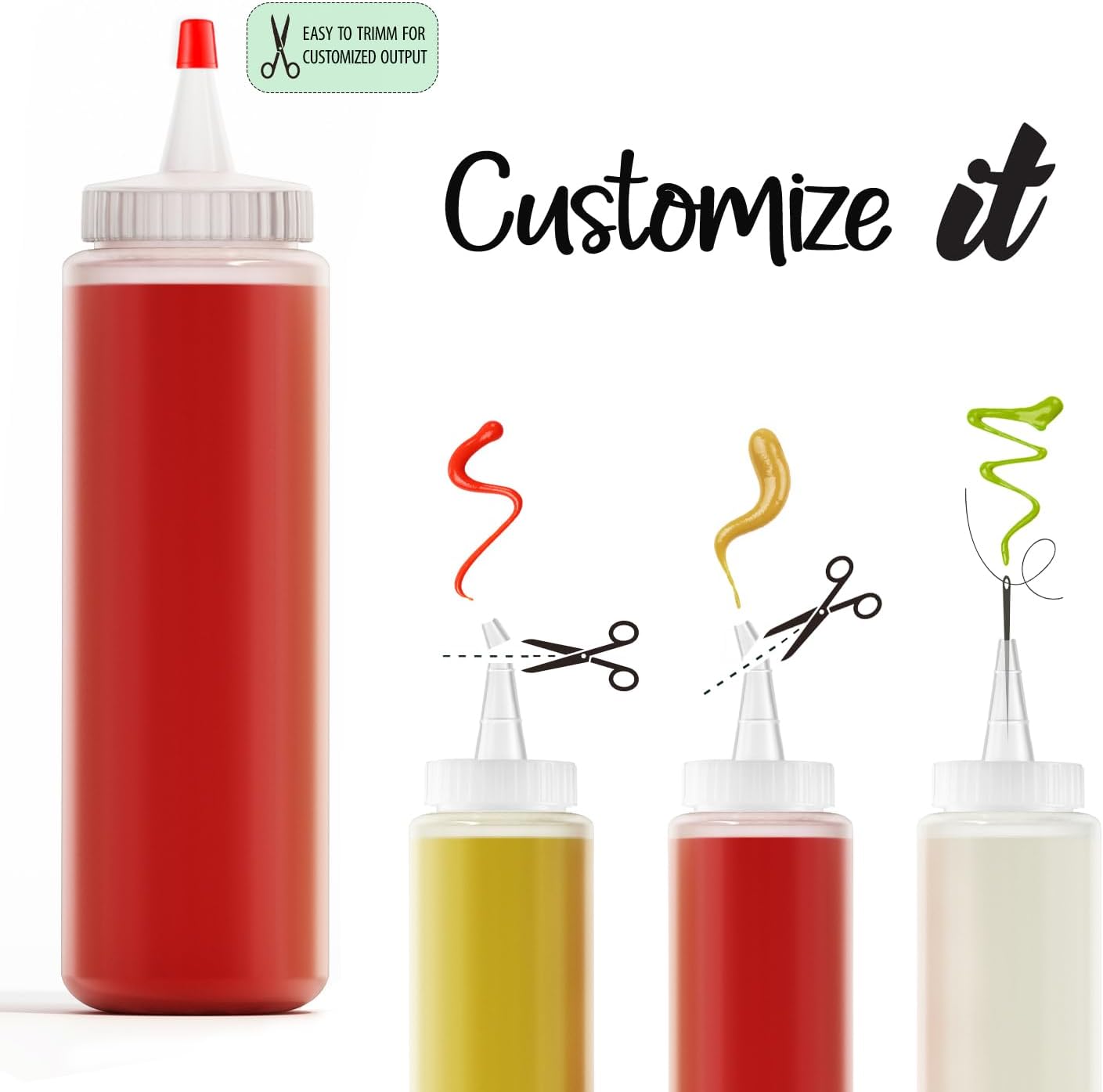 Bar5F Condiment Squeeze Bottles 2 Pack 8 Ounce