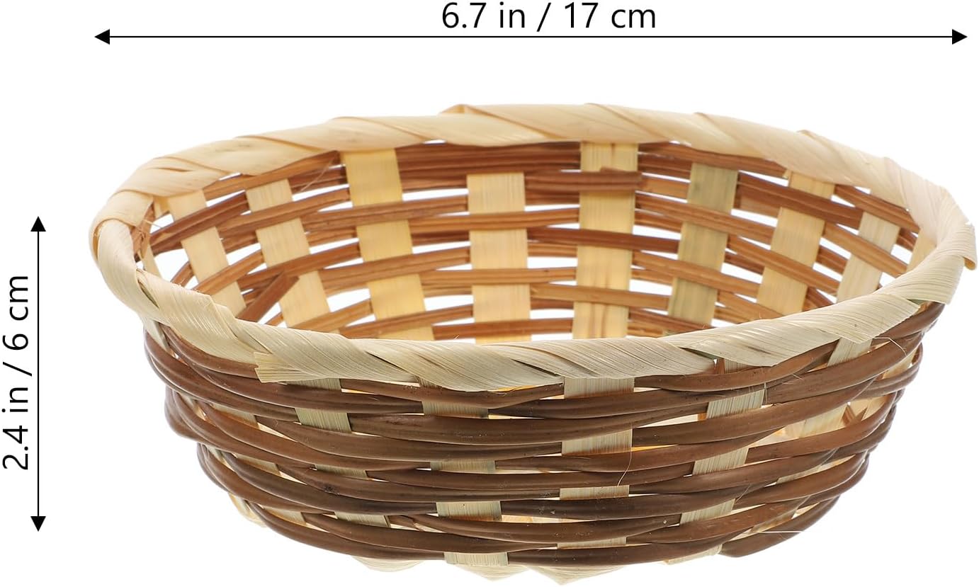 EXCEART 3pcs Woven Rattan Fruit Container Set