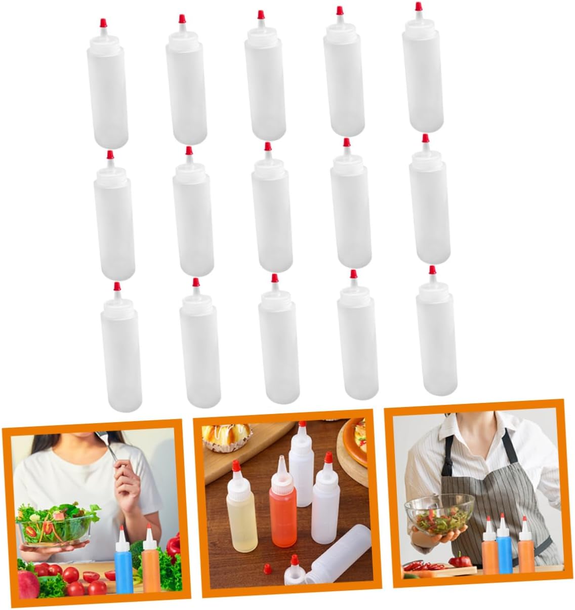 HOLIDYOYO 2oz Mini Condiment Squeeze Bottles Airtight Lid