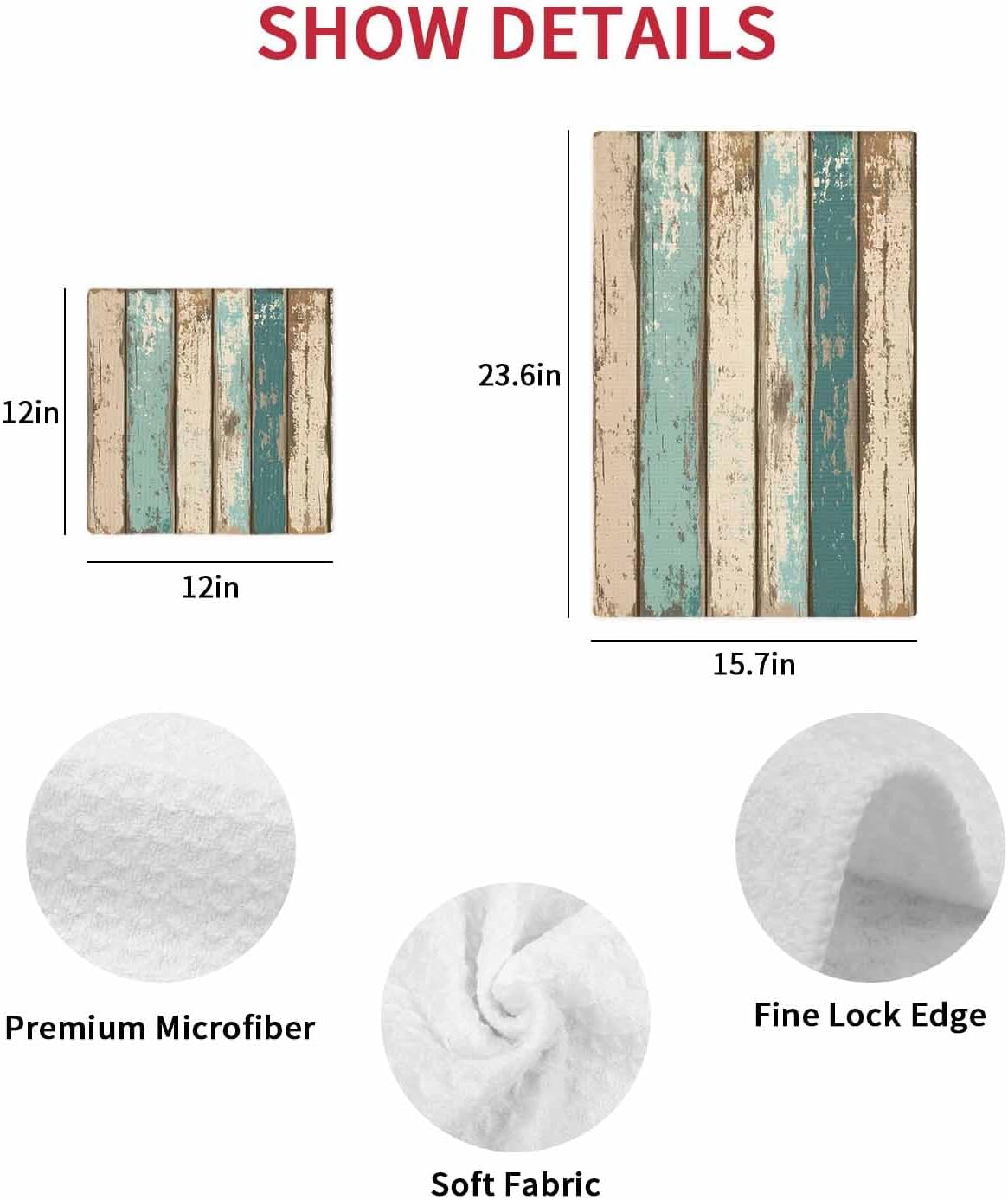 Falaniique Turquoise Aqua Waffle Towel Set of 3 1