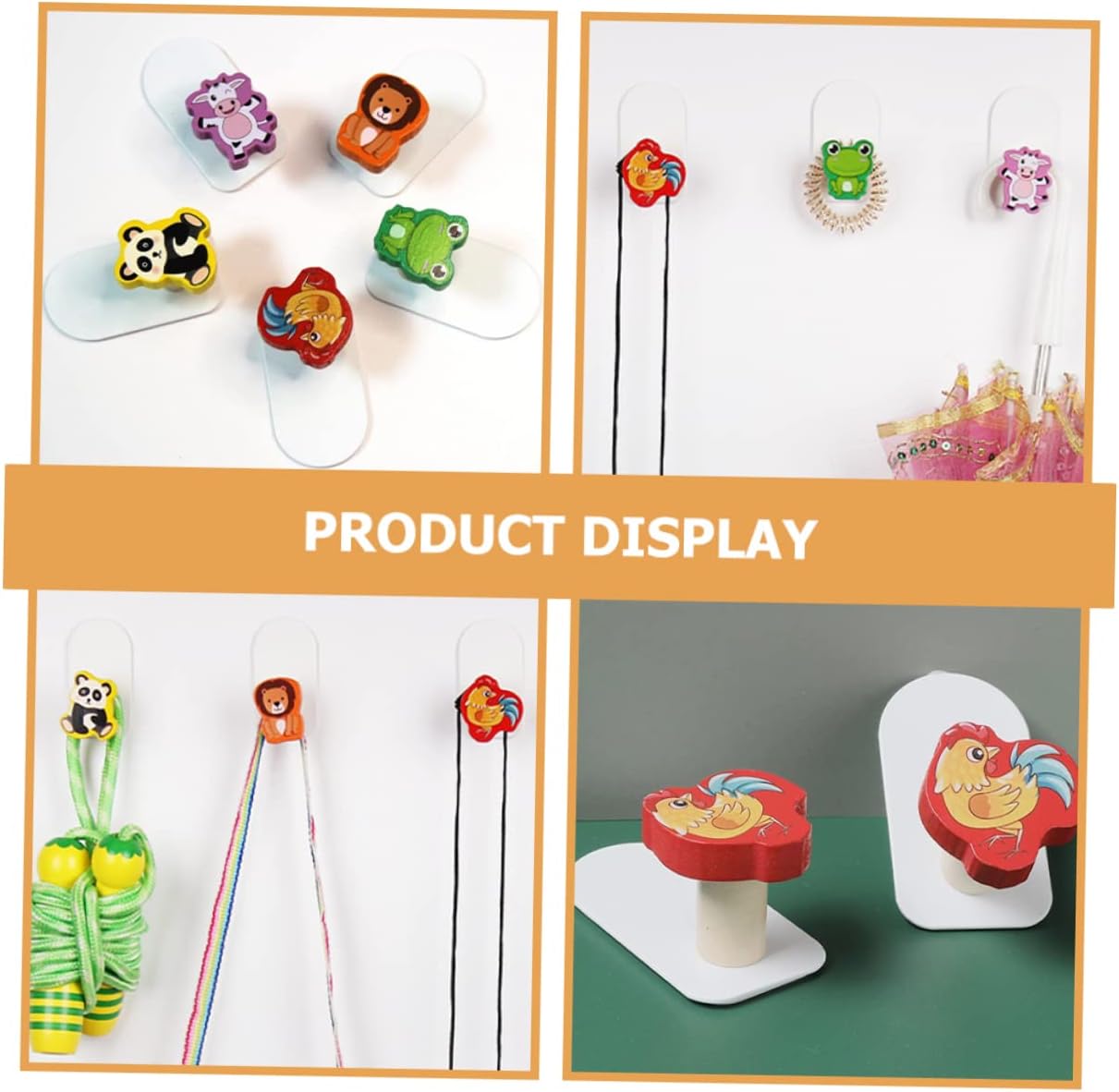Hohopeti Wooden Animal Hooks 5pcs Wall Decor 1