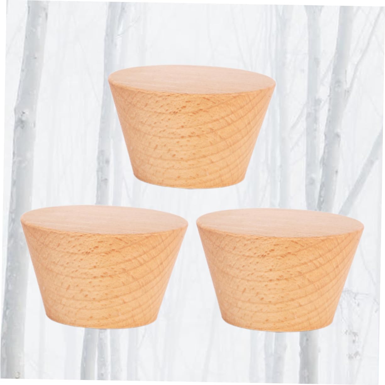 3pcs Beech Wooden Hooks for Space Saving Storage