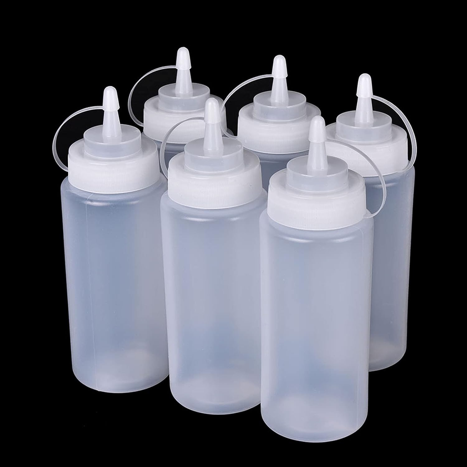 Dycica 16 Oz Translucent Condiment Bottles Set of 6
