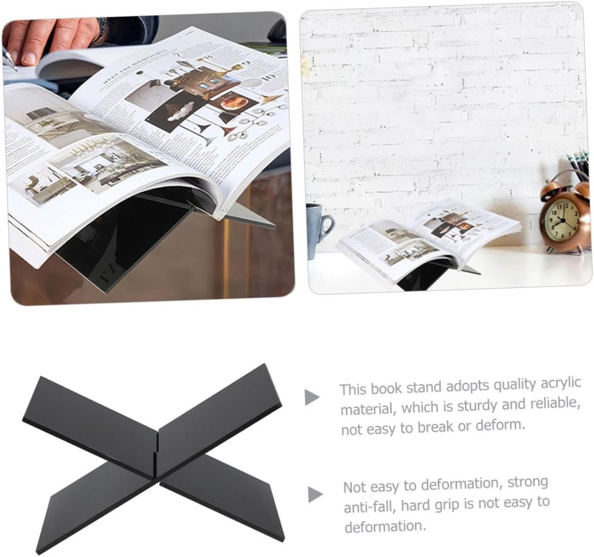 ORFOFE Minimalist Acrylic Book Holder for Cookbooks and Magazines 1